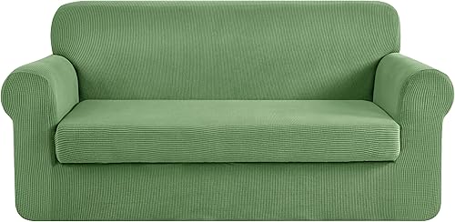 Miniatura 76 de CHUN YI Fundas de sofá de 7 piezas, fundas de sofá lavables, funda elástica para sofá de 3 cojines con respaldo y fundas de cojín separadas, Azul