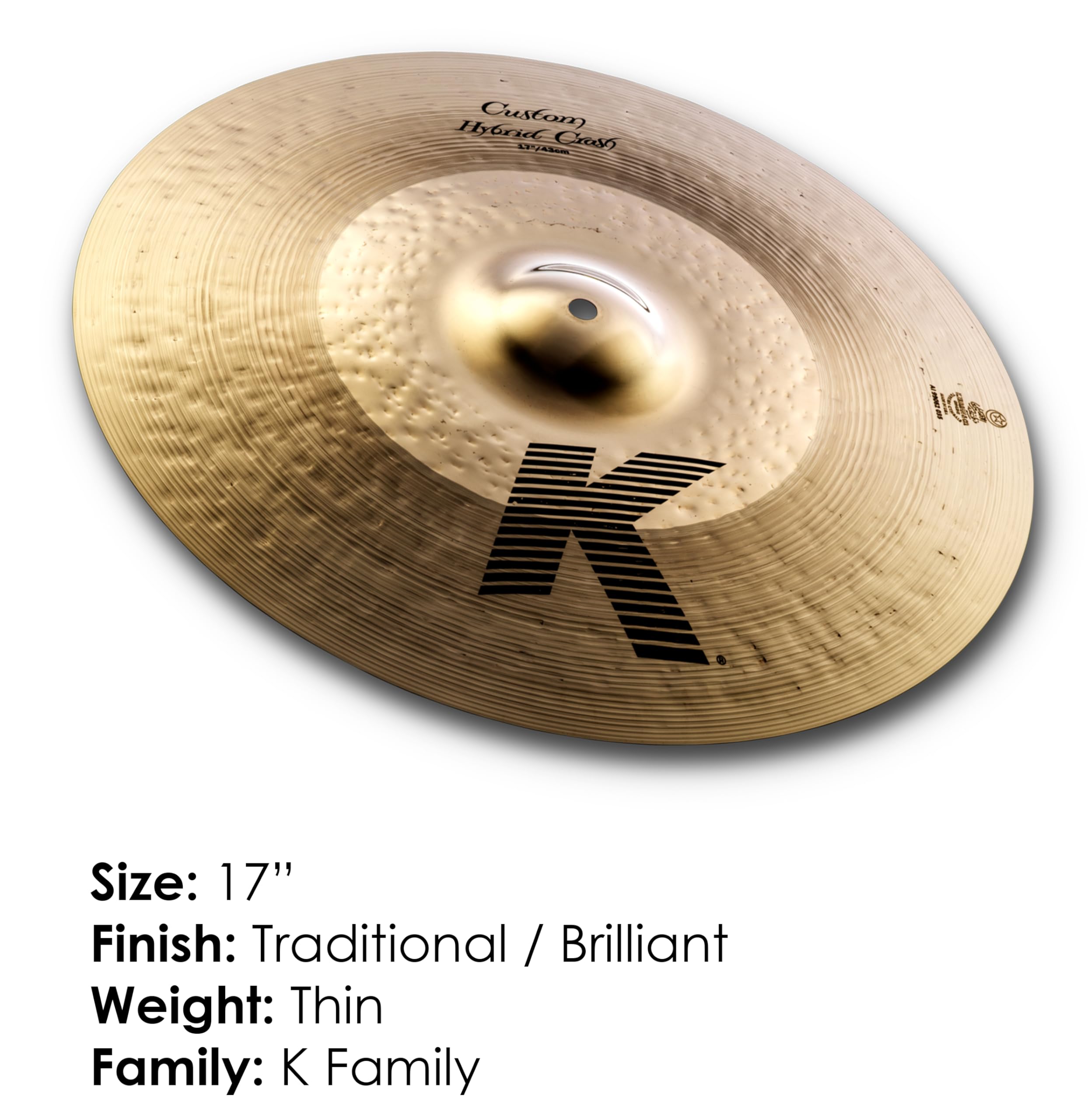 Amazon.com: Zildjian K Custom Hybrid Crash Cymbal - 17 Inches