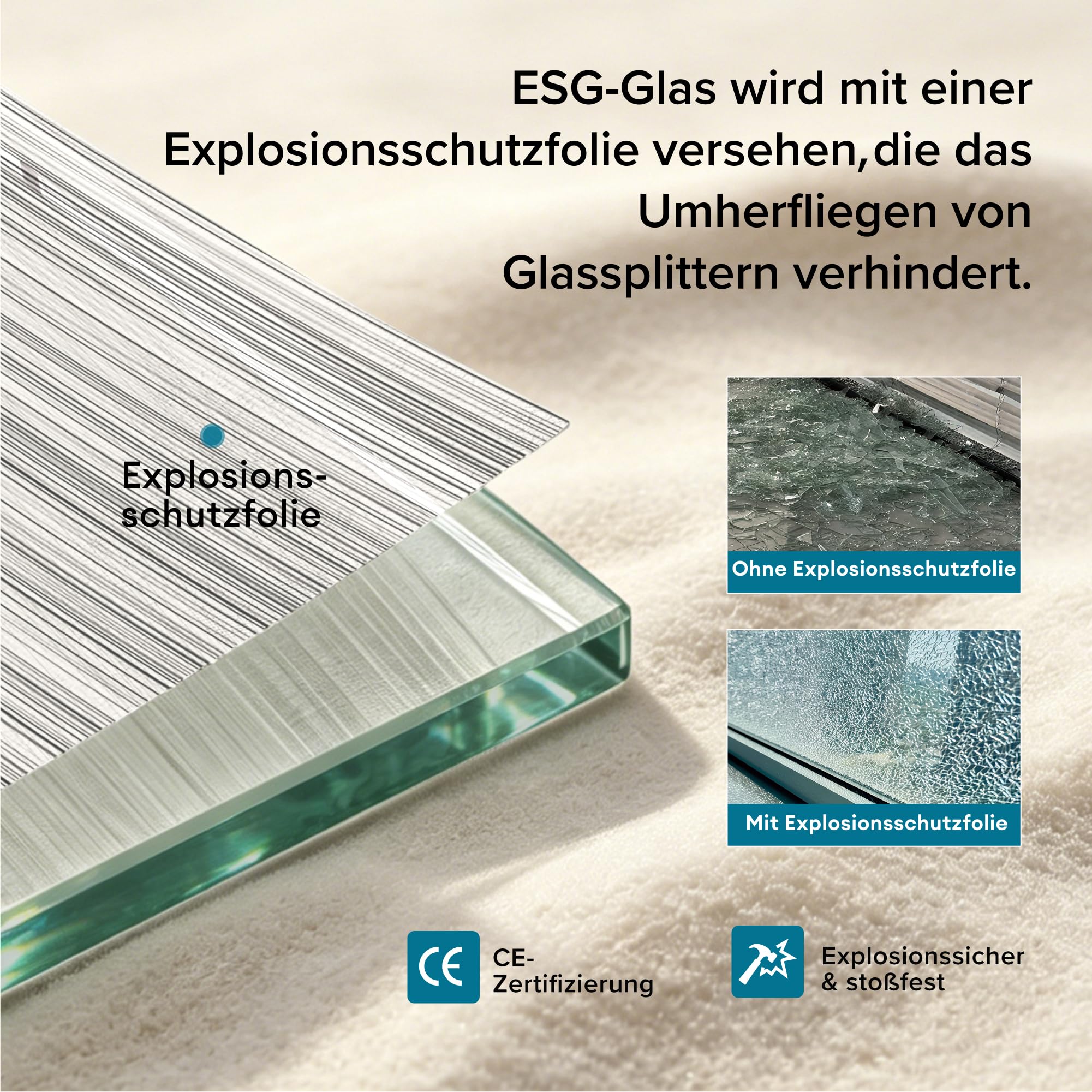 doporro Glasschiebetür Komplettset Softclose 90 x 205 cm Schiebetür