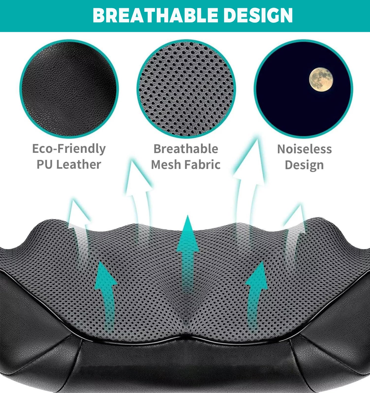 Masseur Cervical,Masseurs Électriques avec 8 Nœuds Rouleaux de Massage en 3D-Rotation Vitesse Réglable,Massage Dos et Cou avec Thermique Mode et Shiatsu Massage pour Soulager Les Douleurs Musculaires