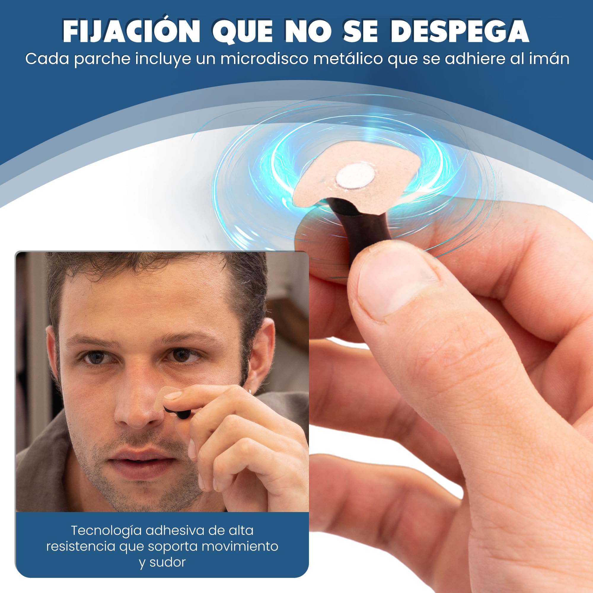 Recambios Tiras Nasales Magnéticas - HASLOM - Pegatinas Adhesivas Extra Fuertes Resistentes Sudor Agua Imantadas Antironquidos Deporte Dormir - Pack 60 Parches 30 Días