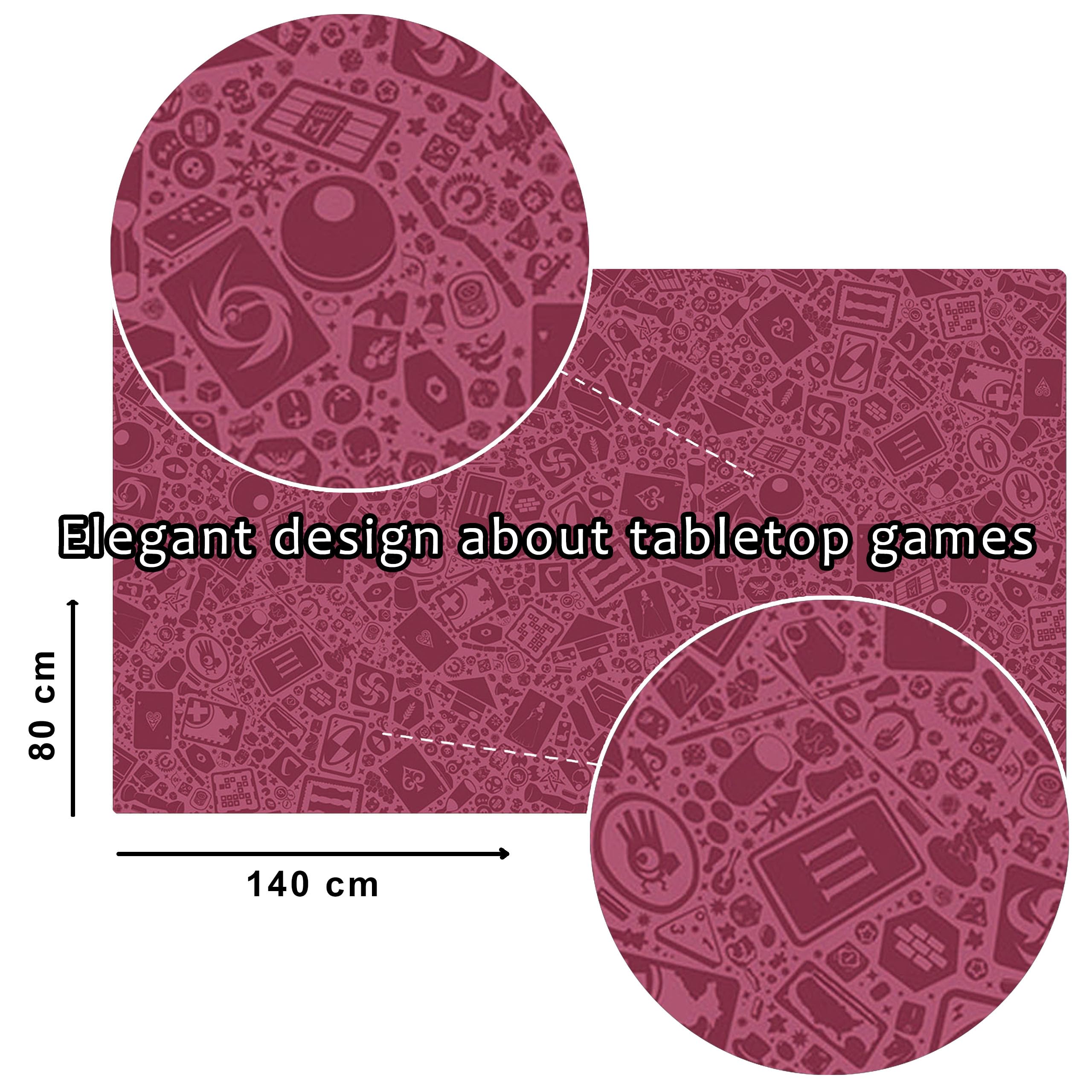 Neoprene Play Mat | Tappetino specializzato per Giochi da Tavolo, Dadi e Carte | Impermeabile, Antiscivolo e Arrotolabile (Gaming Pink)
