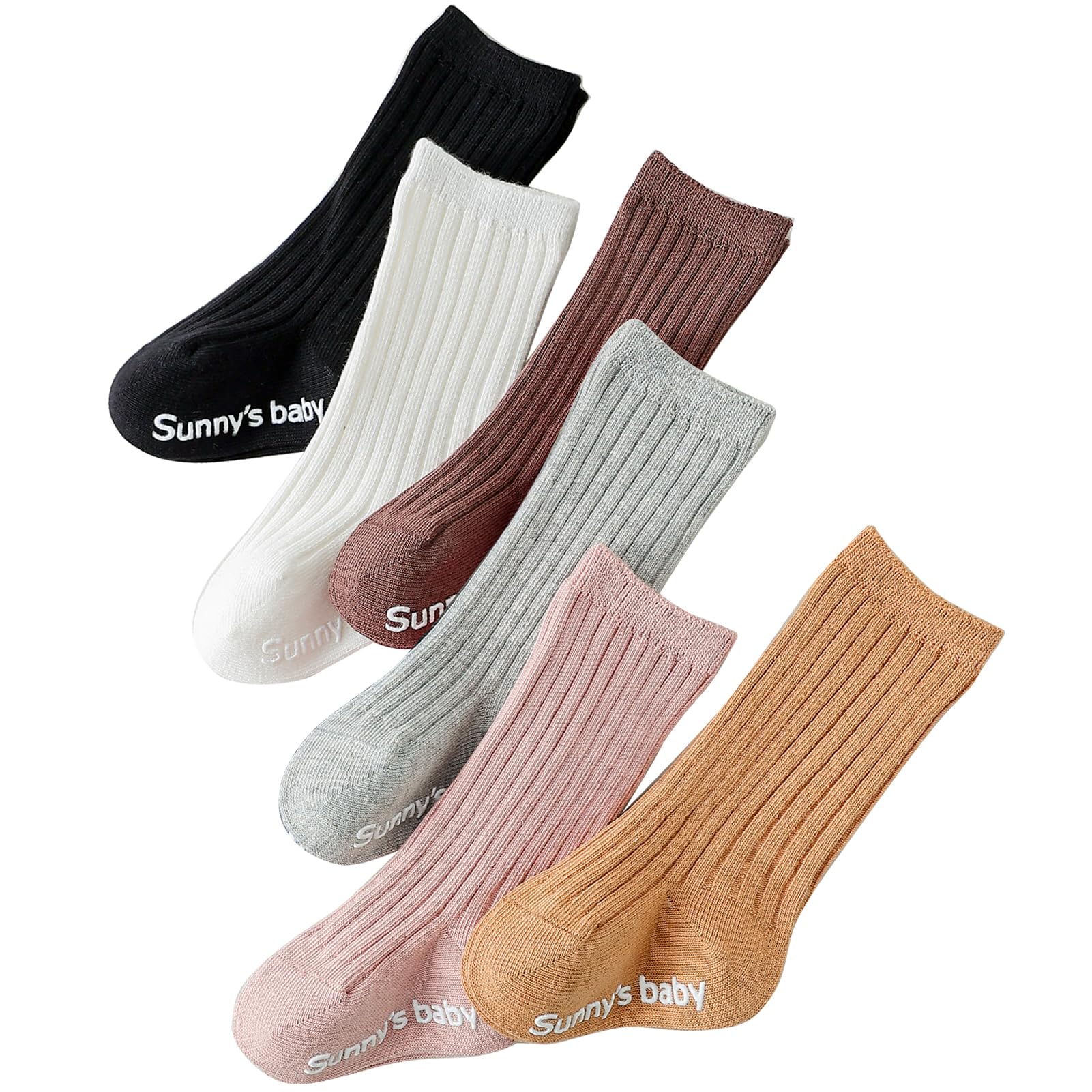 Zumou - Calcetines altos hasta la rodilla antideslizantes para niños y niñas