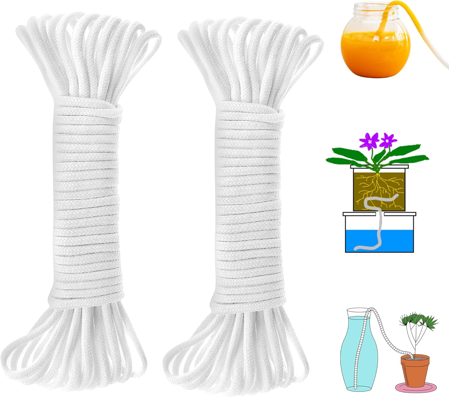 Amazon.com: ORIMERC 200 feet 1/12 inch Self Watering Capillary Wick ...