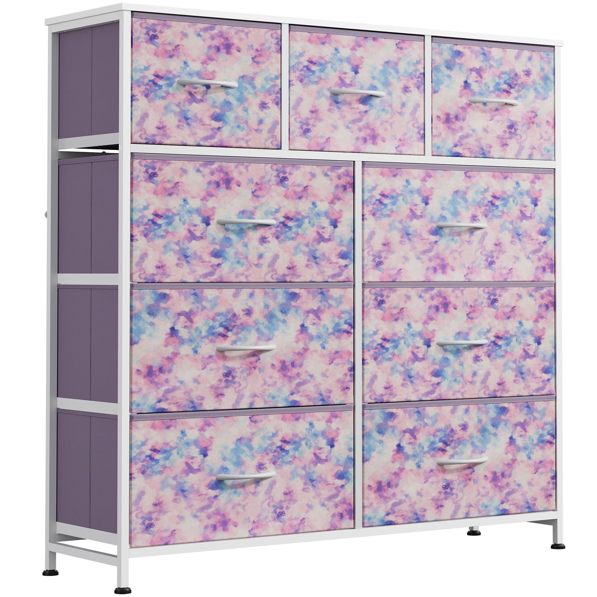 WLIVE Tall Dresser for Bedroom, 9 Drawer Chest of Drawers, Tie-Dye