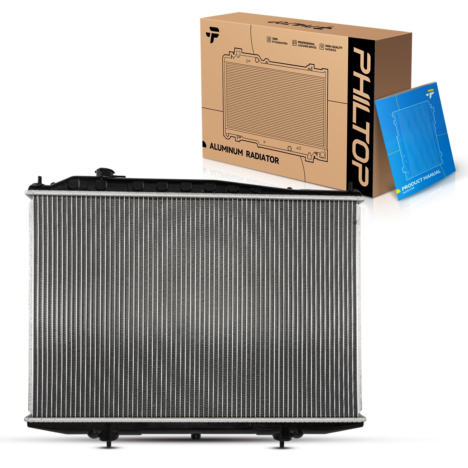 PHILTOP CU2215 Radiator 27-1/16"Core Compatible With Naturally Aspirated For: 1998-2004 Frontier 2000-2004 Xterra