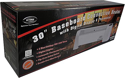 Miniatura 7 de Optimus H-3603, calentador de convección con base, pantalla digital y termostato, 30 pulgadas