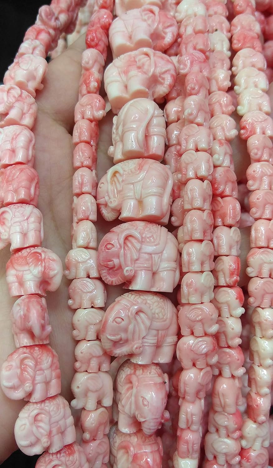 Wholesale 20pcs Conch Carving Elephant Pendant,Pink Shell Beads DIY,Jewelry Making 12-30mm (22-30mm)