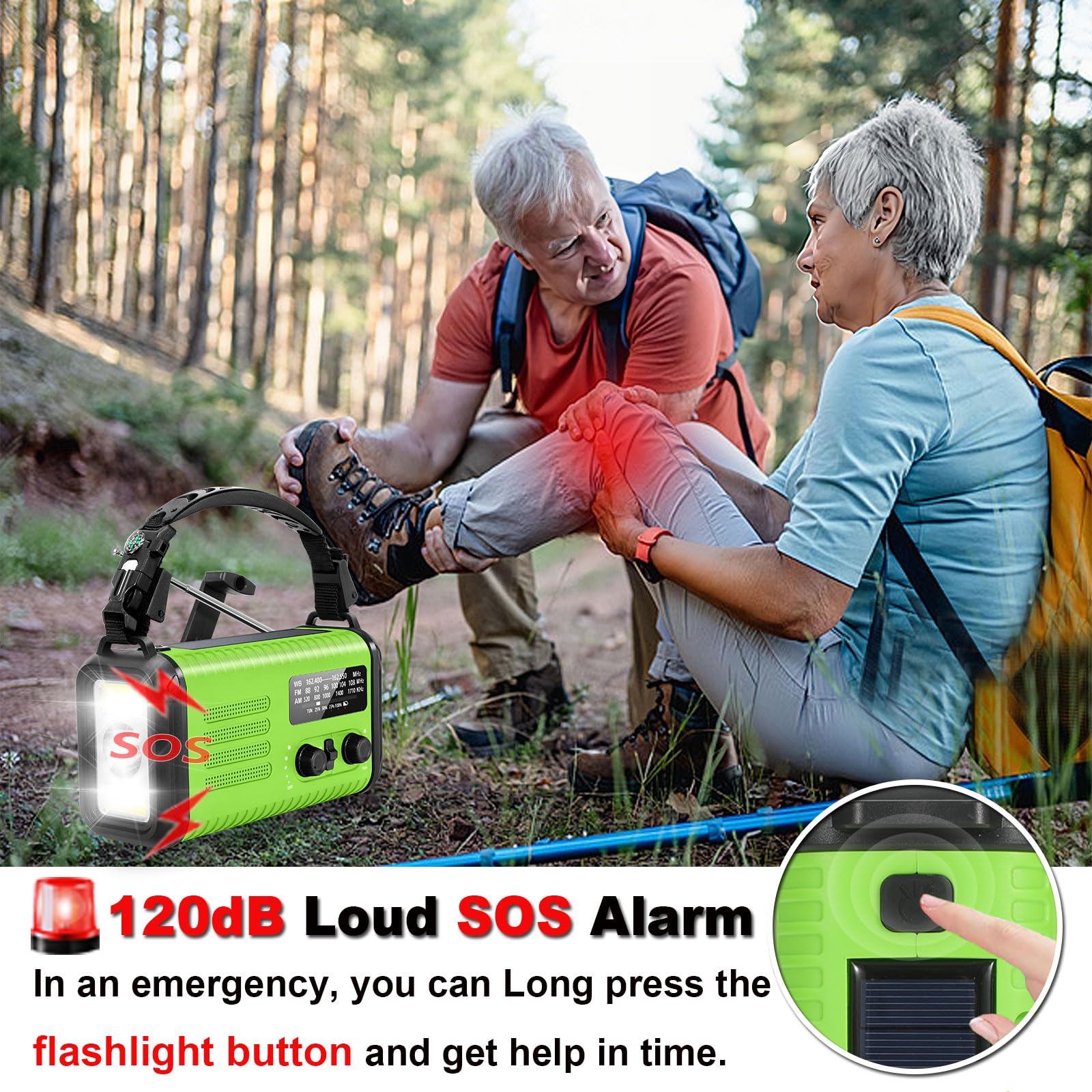 Notfall-Handkurbelradio, 20.000 mAh/74000 mWh, AM/FM/NOAA Wetterradio
