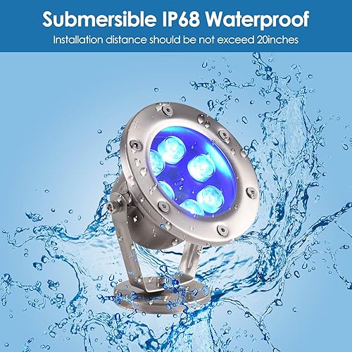 Miniatura 3 de Luz LED para estanque sumergible, fuente de cascada, luz subacuática, 18 W, con cambio de color RGB por control remoto para exteriores, hogar,