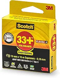 Scotch, 3M, Fita Isolante, 33 +, Preto, 19mm x 10M