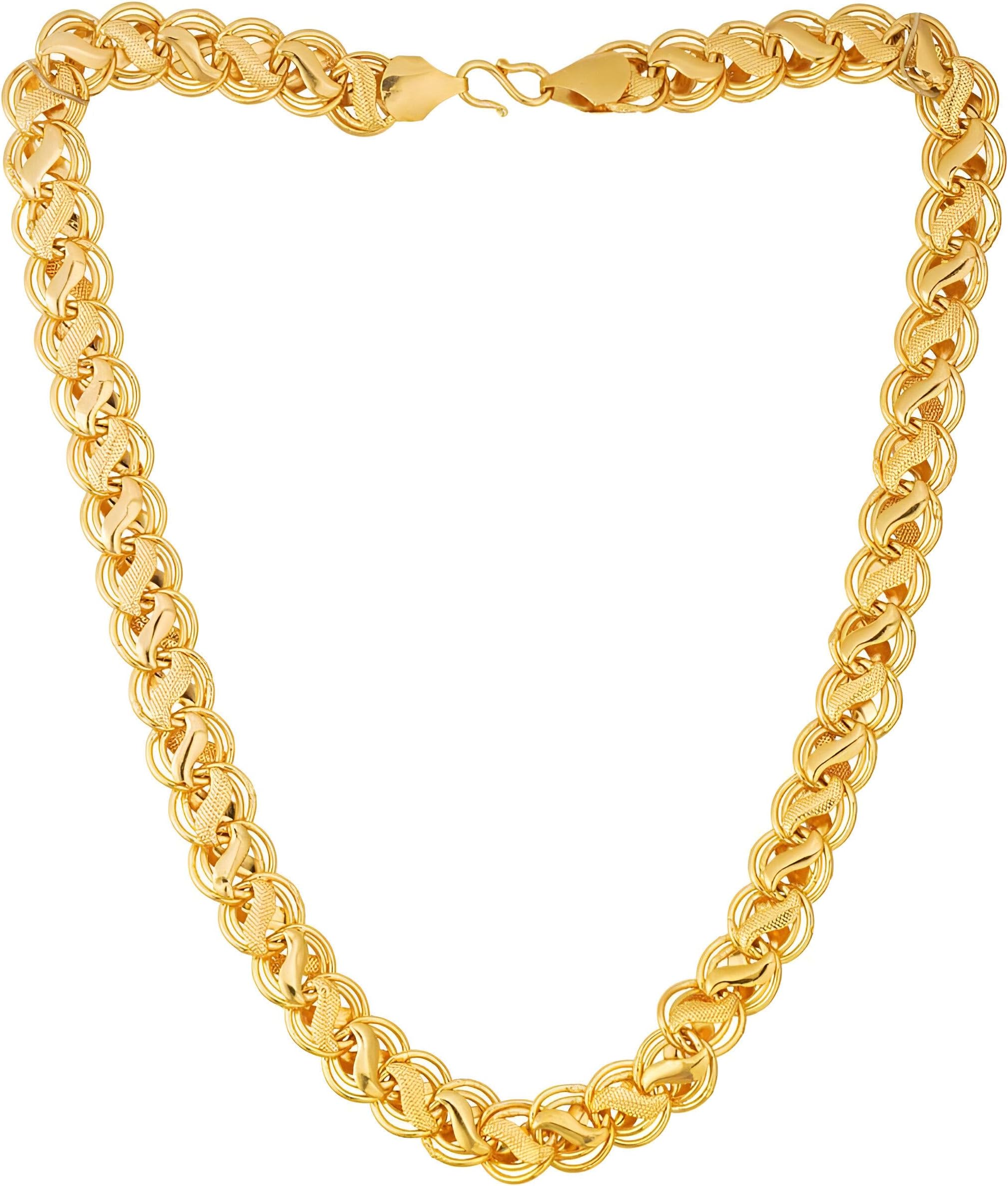 Stylish Gold Chain For Men Gold Plated Metal Necklace Chains For Boys Men Lotus Golden Chain Jewellery