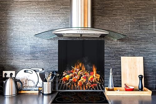 Miniatura 3 de Copa de cristal templado impreso - Salpicadero de cocina de cristal BS23 serie alimentaria europea tradicional