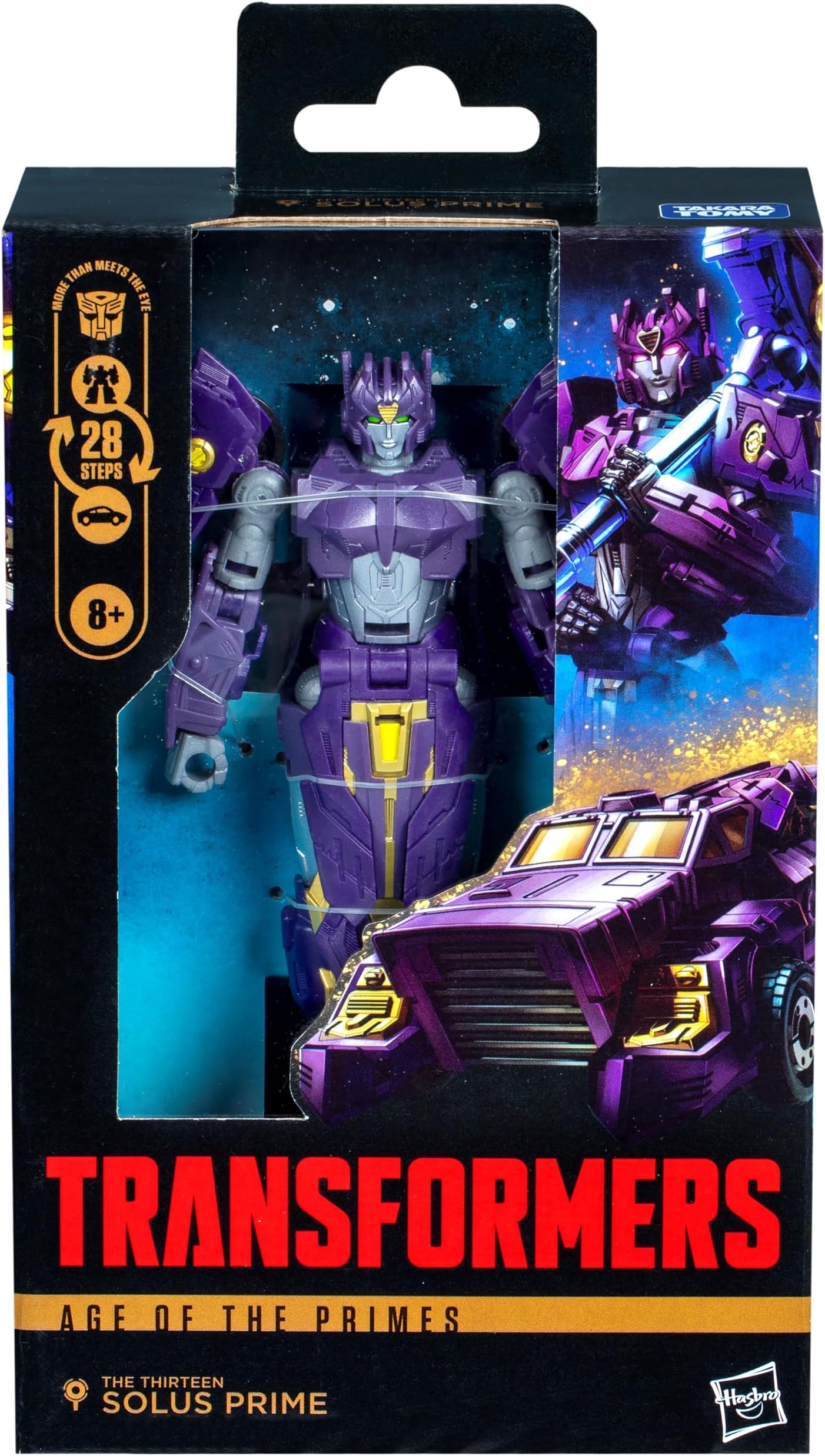 Age of The Primes Deluxe Class The Thirteen Solus Prime, 5.5-inch Converting Action Figure, Robot Toys for Ages 8+