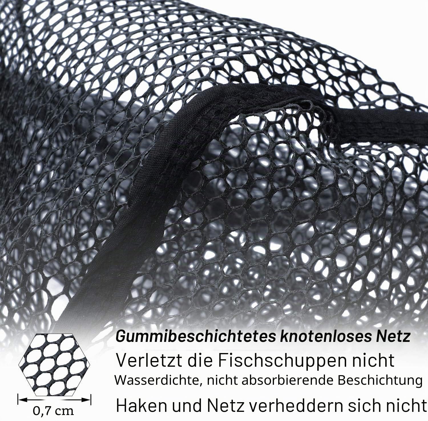 Sougayilang Fischkescher, Fischkescher, faltbar, zusammenklappbar, Teleskopstange, strapazierfähiges Nylon-Material, sicheres Fangen oder Freilassen von Fischen