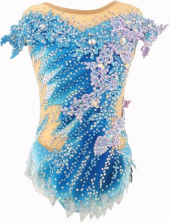 LIUHUO Girls Black Sleeveless Rhythmic Gymnastics Costume for Performance and Competition