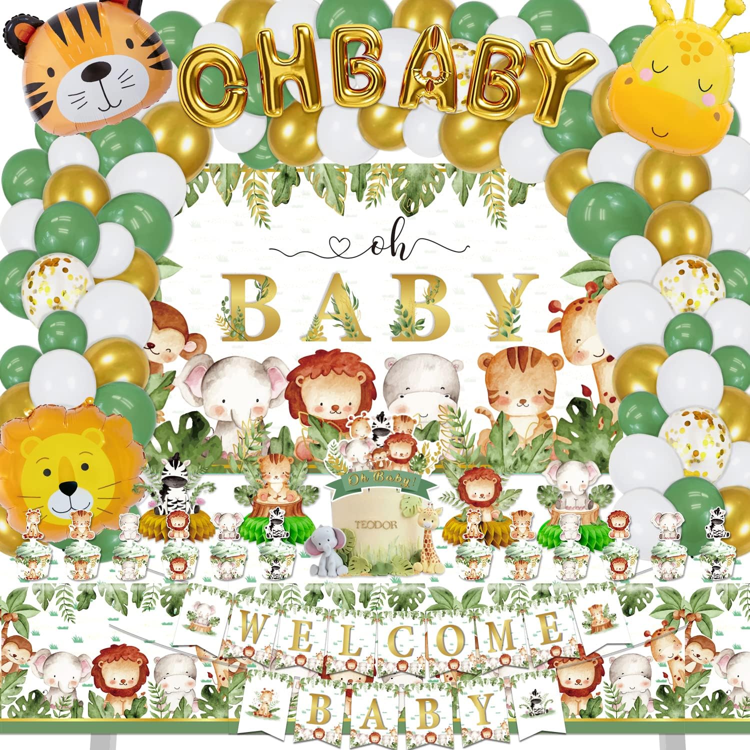 Safari Jungle Baby Shower Decorations, Jungle Animal Party