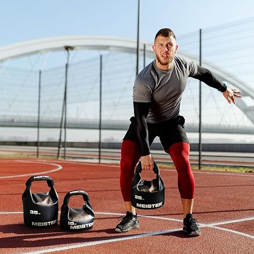 Miniatura 7 de Meister BEAST - Pesa rusa portátil de arena, peso de bolsa de arena suave, 25 libras, 24.9 lbs, color negro