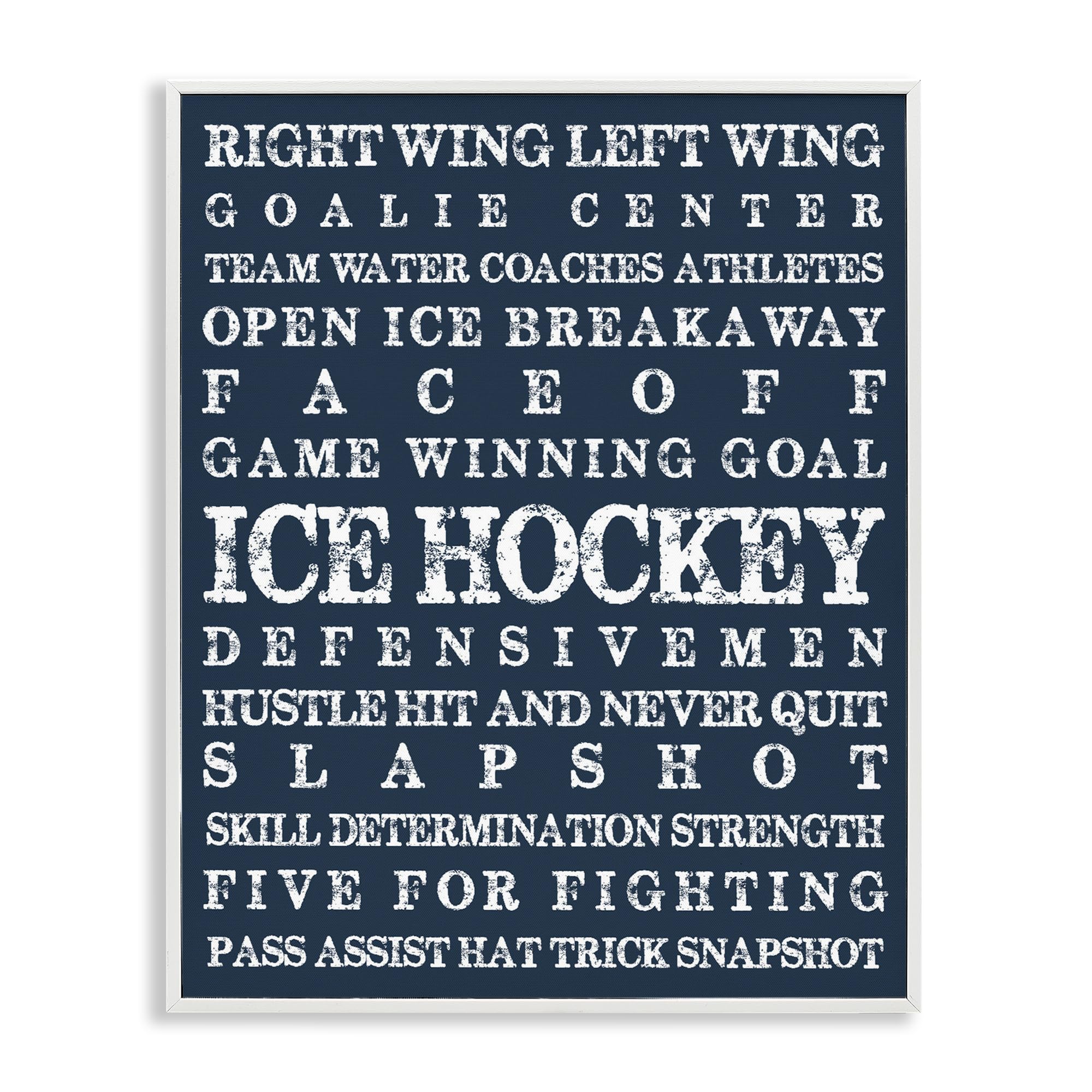 Stupell Industries 'Ice Hockey Expressions', Framed Giclee Art, White, 11 x 14 Inches, Easy to Hang and Sturdy, Made in USA, by Melody Hogan
