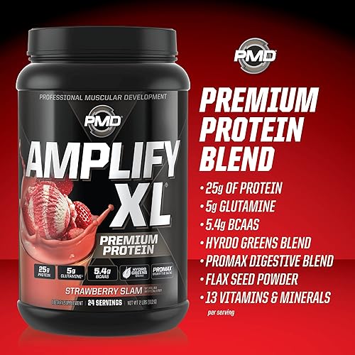 Miniatura 6 de PMD Sports Amplify XL Premium Suplemento de proteína de suero Hydro Greens Blend - Matriz de proteína de glutamina y suero con superalimento para