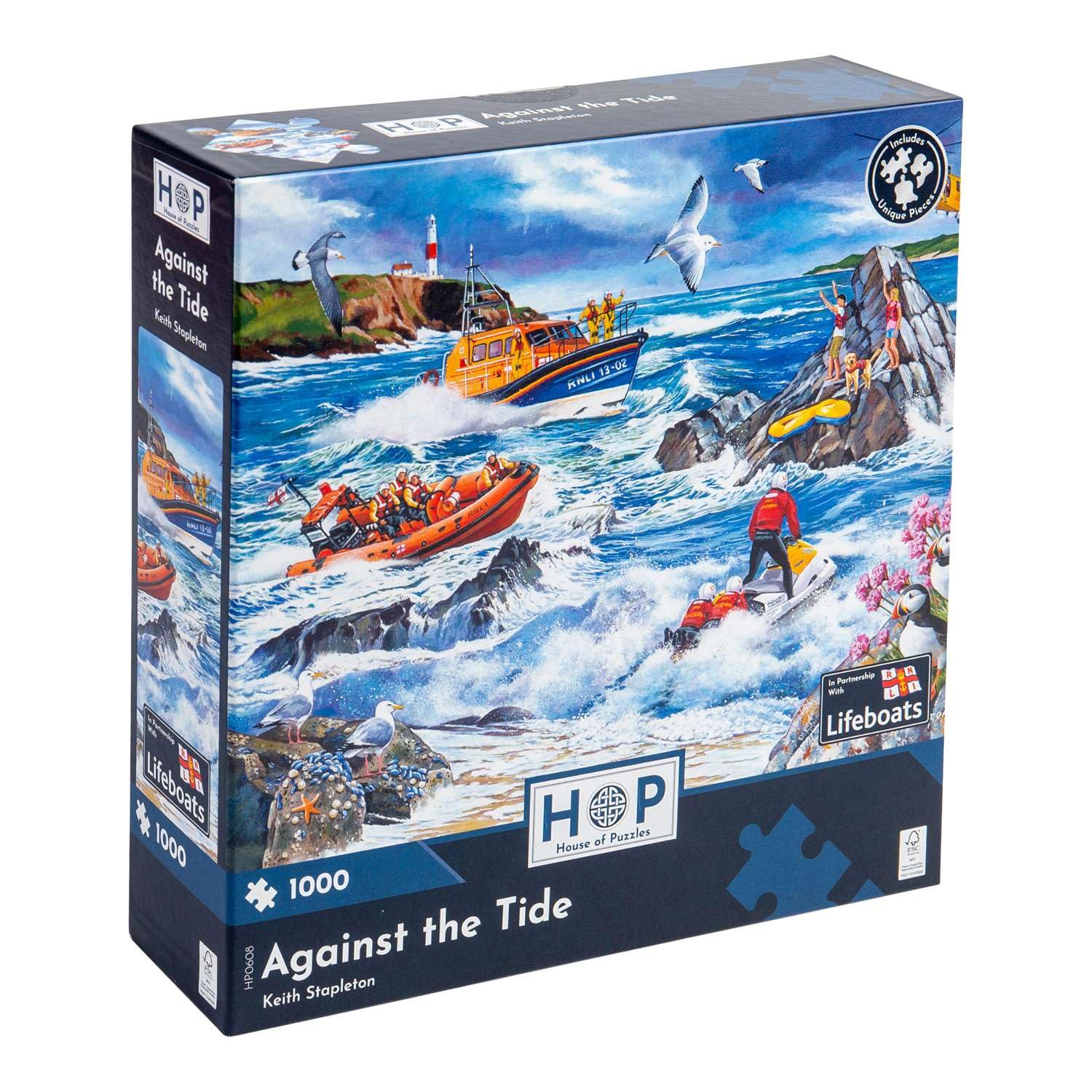 The House of Puzzles - Against The Tide Jigsaw - 1000 Piece Jigsaws For Adults, Artist Illustrated, Scenic Landscape, Deluxe Puzzle Gifts