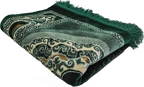Miniatura 6 de Modefa Alfombra de oración islámica, alfombra de terciopelo grande y ancha, tradicional musulmán Janamaz Sajada, alfombra de oración turca gruesa
