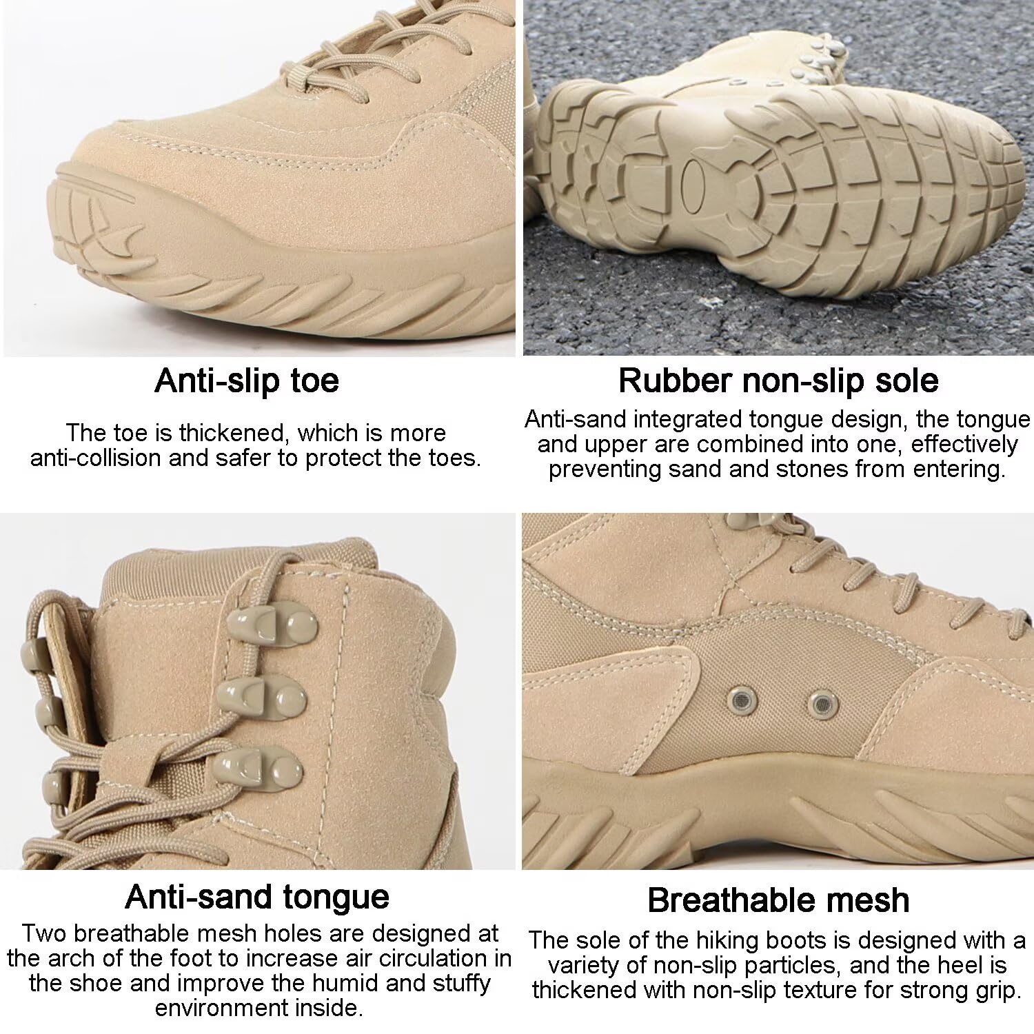 Zapatos tácticos de caña media para hombre, botas de combate para la nieve en invierno, zapatillas de deporte para trabajo vuelo, botas senderismo impermeables para el desierto al aire libre