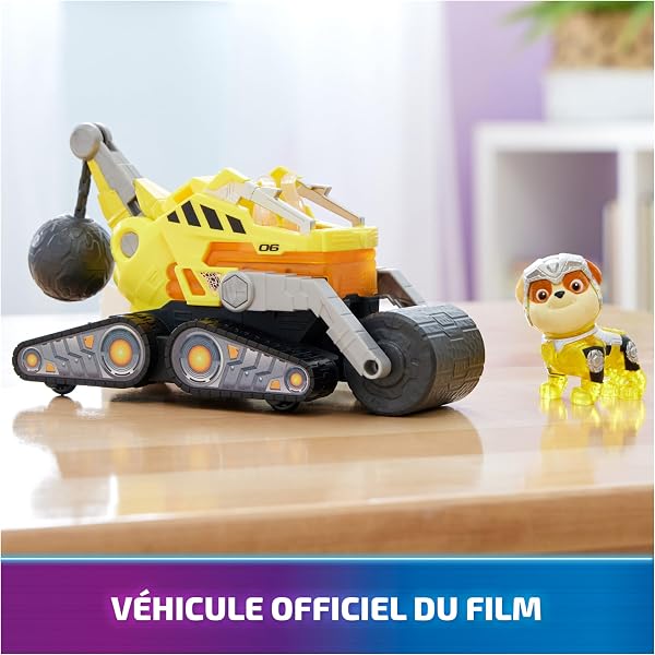 Paw Patrol - Pat Patrouille - Véhicule + Figurine Ruben du Film - Voiture Figurine À Collectionner - Sons Lumières - Pat Patrouille Jouet - Voiture pour Enfant 3 Ans et + - 2