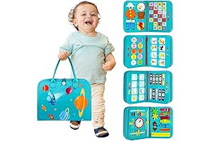 Toddler Busy Board – Montessori Educational Learning Sensory Busy Book for 2-Year-Old Boys