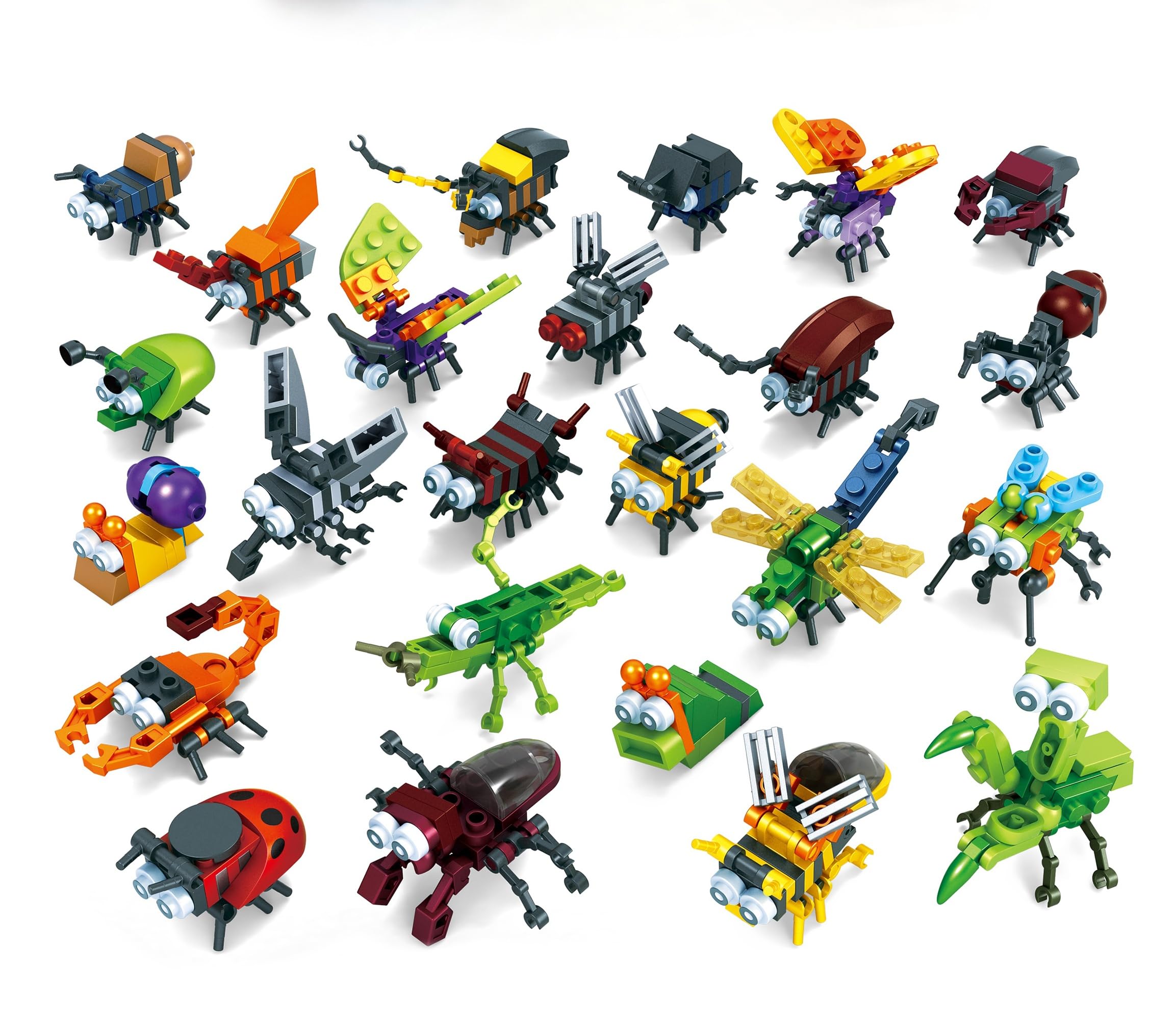 Anila's Construction Building Bricks Sets - 6 Insect Blocks Sets that are individually boxed. Comes with 30 Assorted Individual Stickers. — image 1