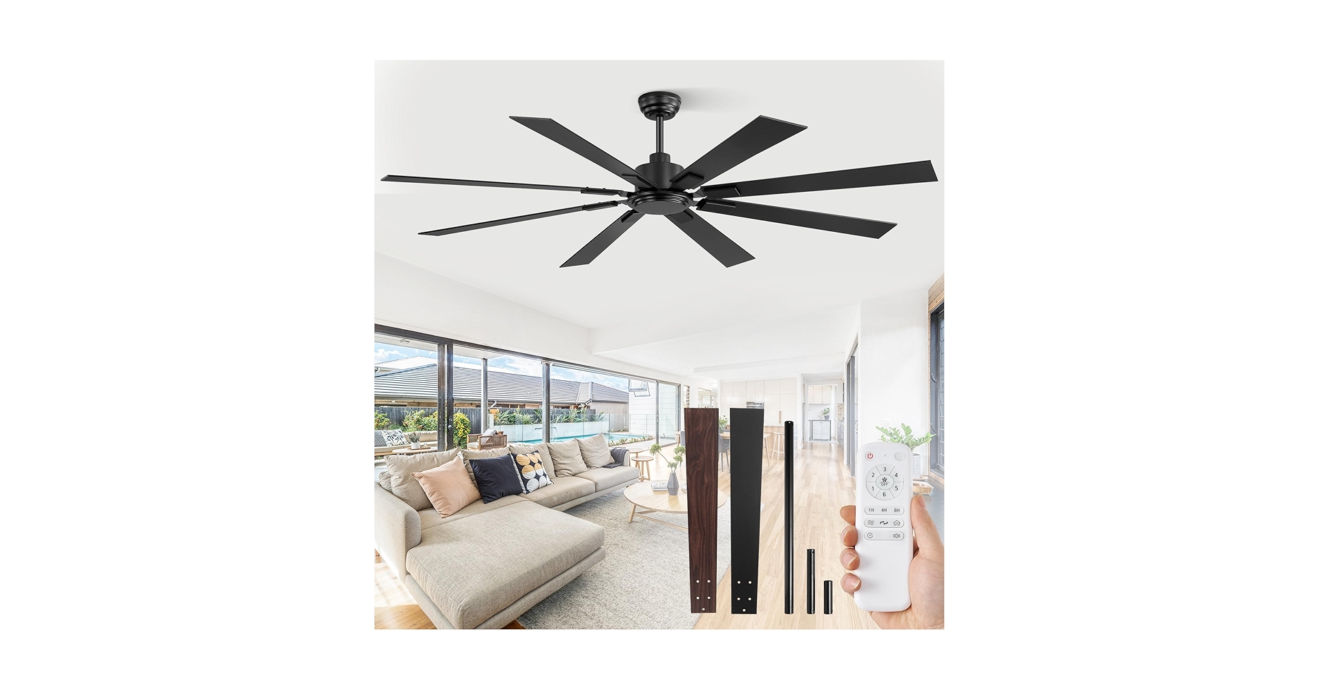 Amazon.com: ZMISHIBO 72 Inch Ceiling Fan No Light with