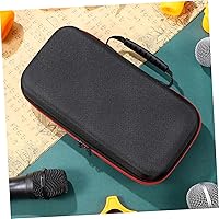 Vista 7 de Vaguelly Bolsa de micrófono dual: bolsa de almacenamiento portátil de mano, con exterior de carcasa dura de EVA e interior acolchado de esponja