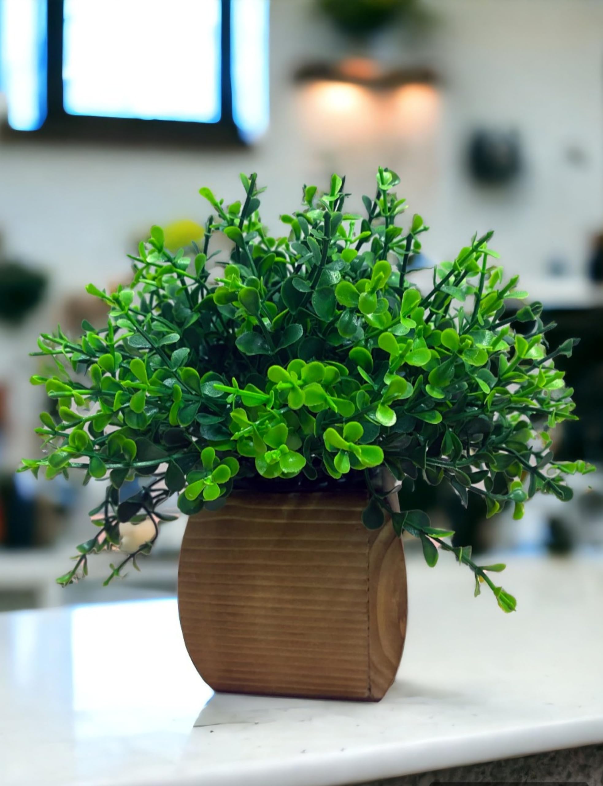Dekorly Artificial Plants Wooden Potted Plastic Fake Green Plant Artificial Plants Greenery Plant for Indoor Office Desk Bathroom Bedroom Living Room (Design-B) (B0CMM818LS) Amazon Price History, Amazon Price Tracker