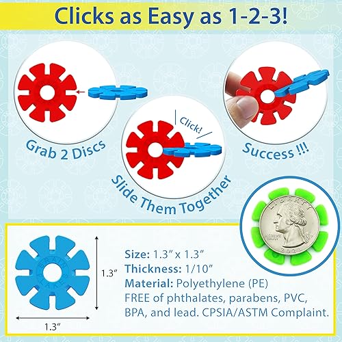 Miniatura 6 de Brain Flakes Kit de construcción y construcción de 2500 piezas, una alternativa creativa y educativa a los bloques de construcción, piezas de ruedas