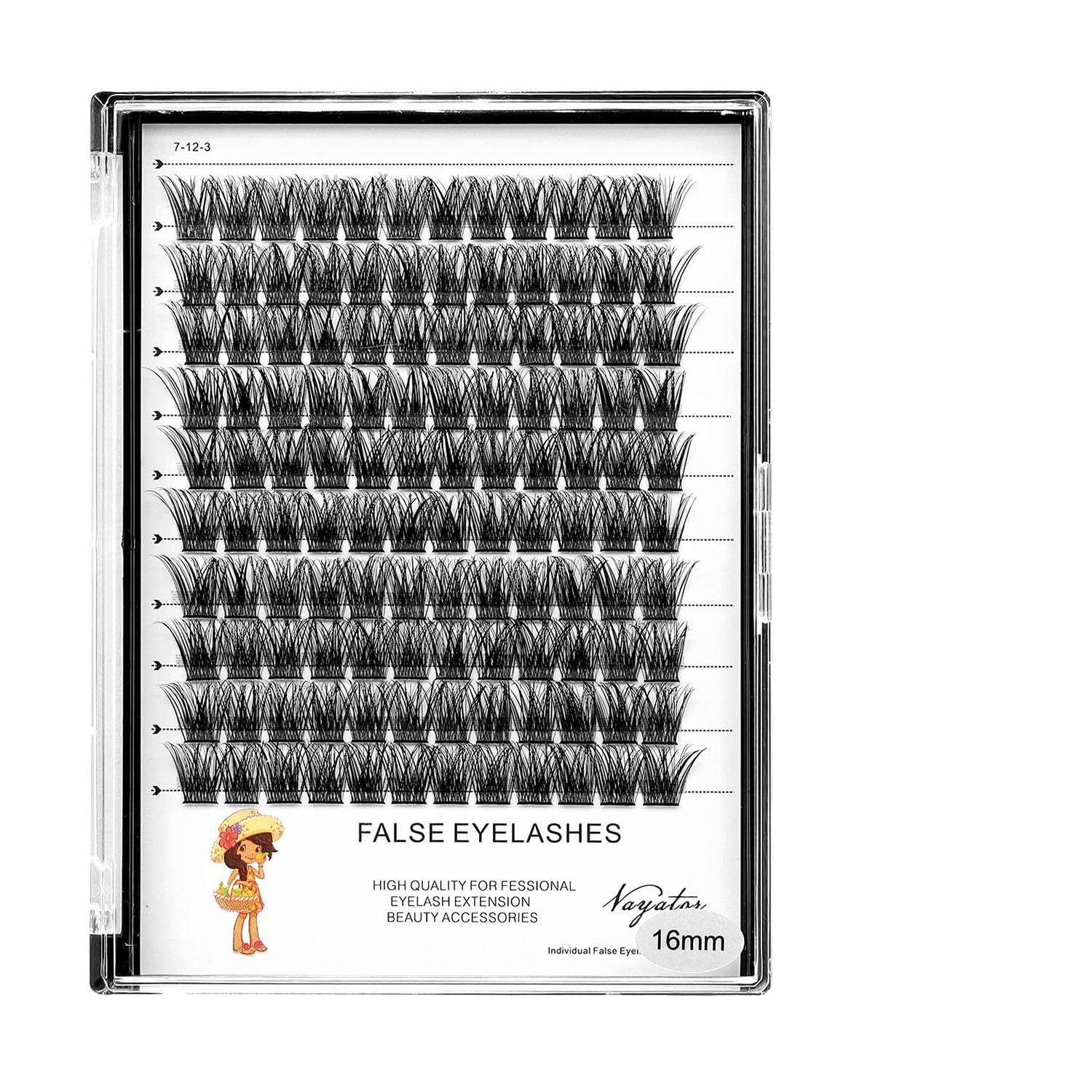 →VAYATOR 4 Styles Wide Cluster D Curl 8-20mm Professional Makeup Individual Cluster Eyelashes Grafting Fake False Eyelashes Eyelash Extension