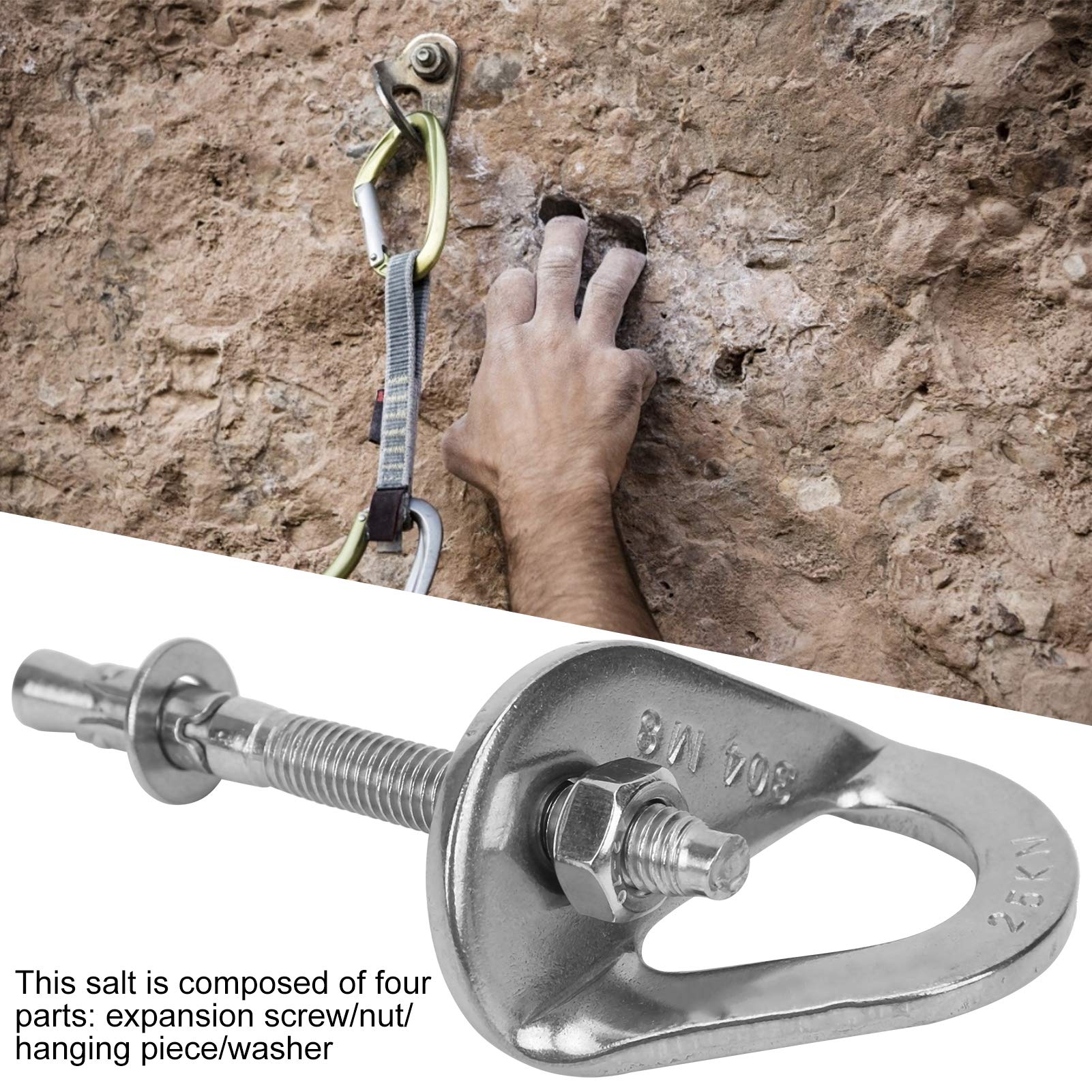 Alomejor Boulon d'escalade M8 Vis d'ancrage en Acier Inoxydable pour Escalade et aménagement de Falaise