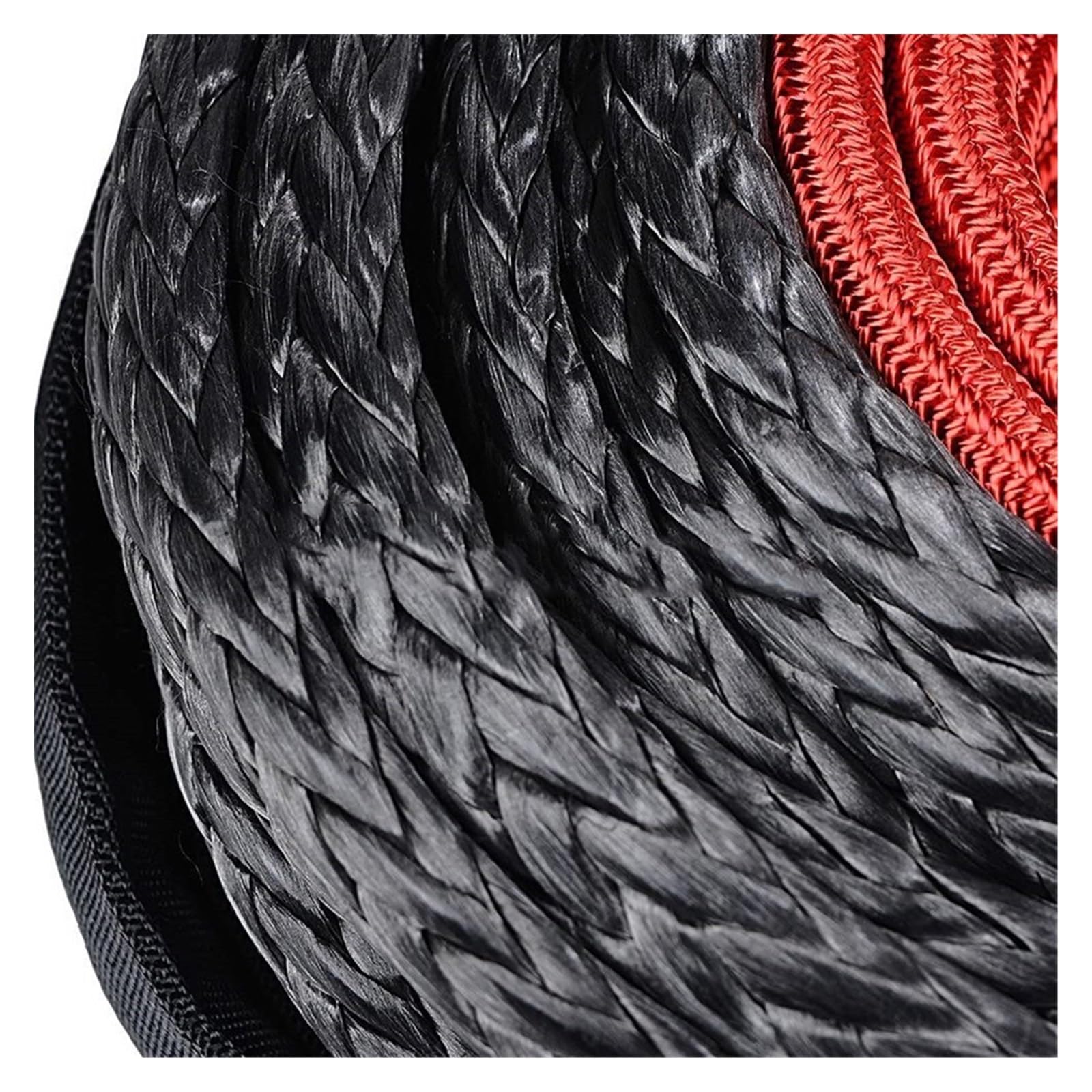 Lina wyciągarki, Lina linowa wciągarki Kabel z osłoną 9,5 mm Syntetyczna lina holownicza 29 m Sznurek konserwacyjny myjni samochodowej do ATV UTV Off-Road(9.5mm x 23M)
