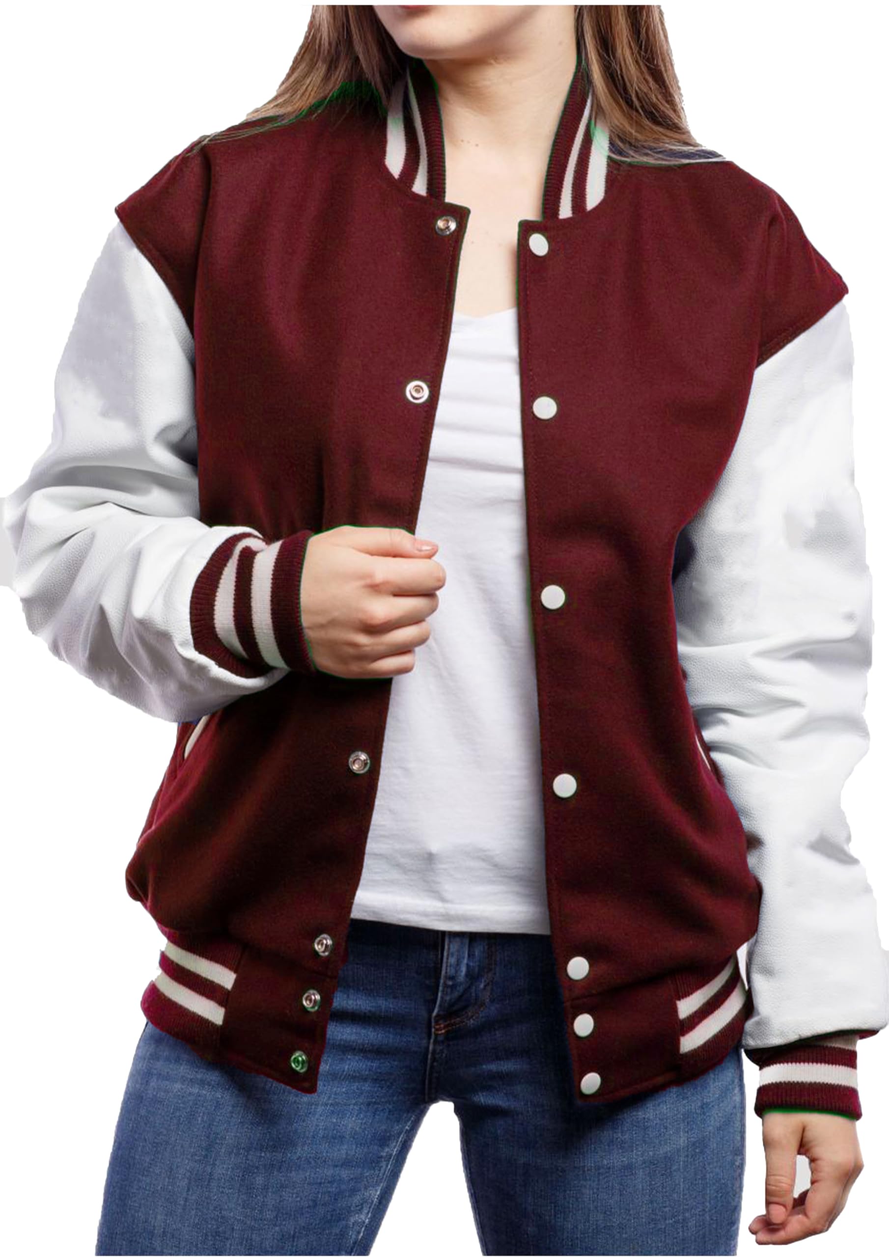 koverify Cotton Blend Standard Length Long Sleeves Winter Varsity Jacket For Women-picture-42