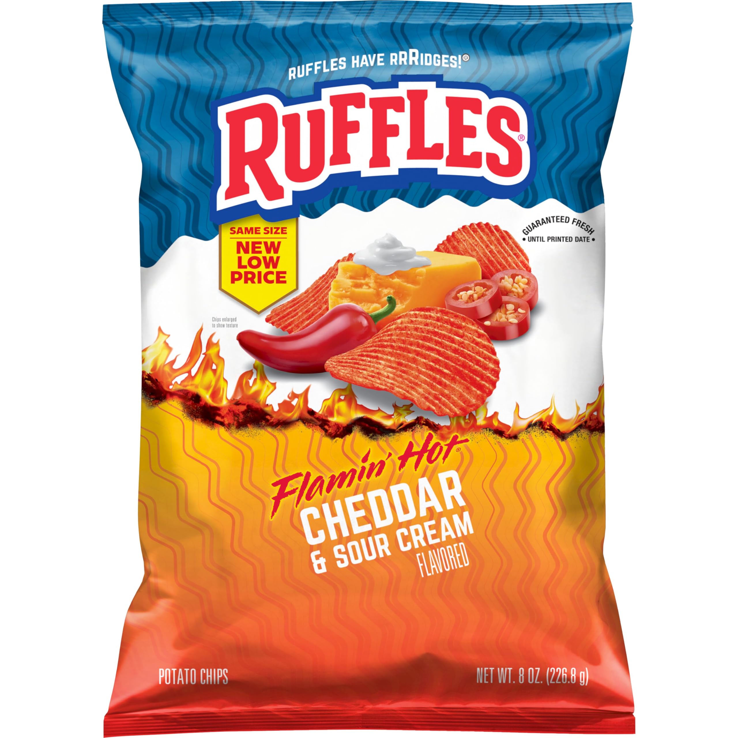 Potato Chips, Flamin' Hot Cheddar & Sour Cream, 8oz Bag