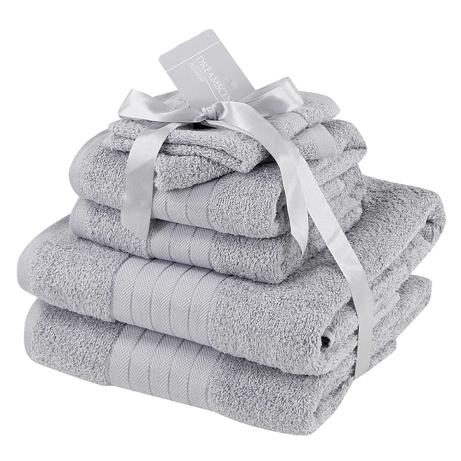 Brentfords 100% Cotton Bath Towels – Premium Quality, Super Absorbent & Quick Drying - Large Bathroom Towel - Luxury Set of 4-70 x 115cm – Silver — image 1