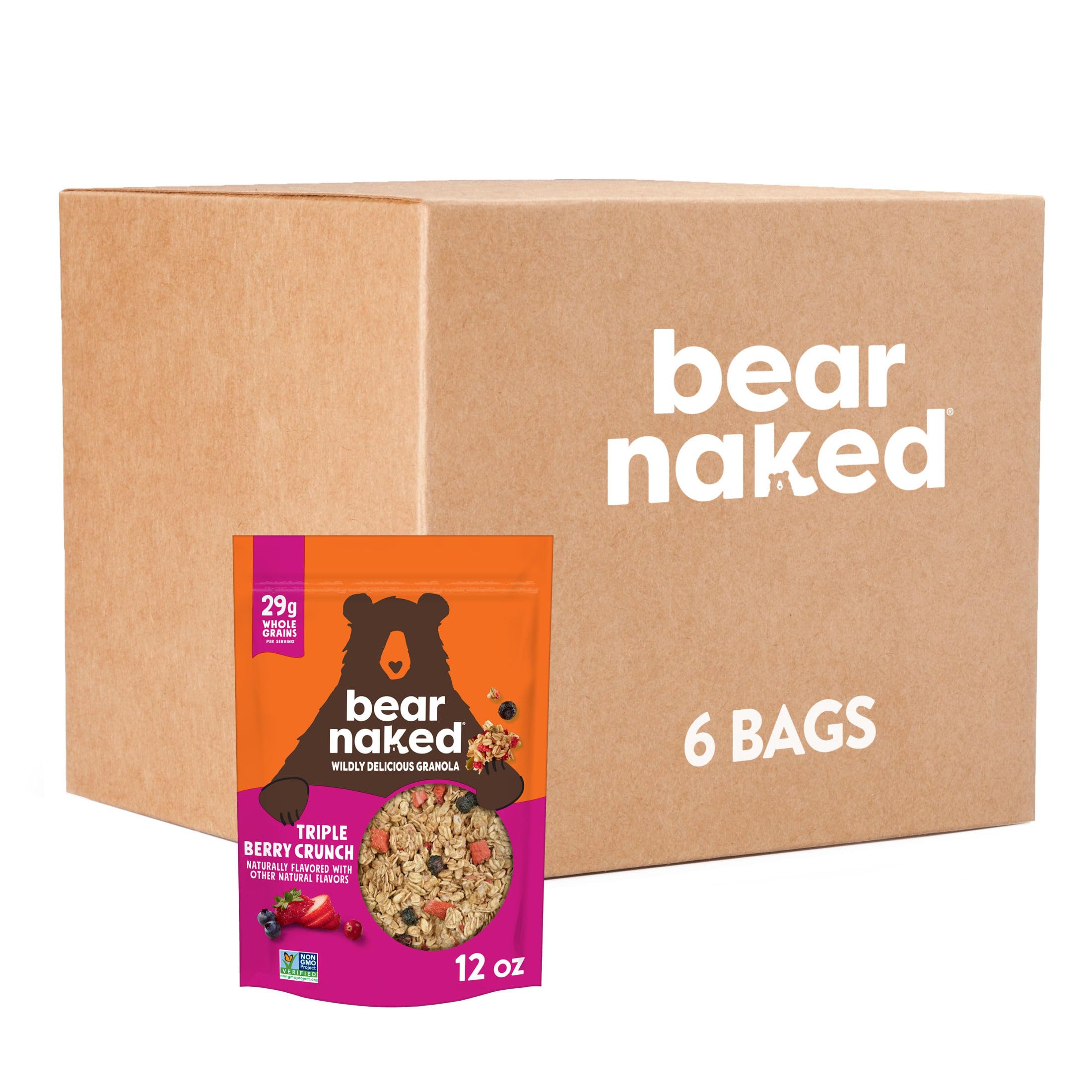 Bear Naked Granola Pouches, Triple Berry Fit, 12 Ounce (Pack of 6) | Vegan, Frühstückssnacks