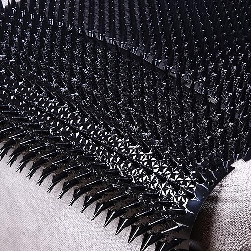 Miniatura 7 de Paquete de 16 tapetes repelentes de gatos para exteriores, gatos y perros, tapetes de plástico con pinchos flexibles, disuasorios, tapete de