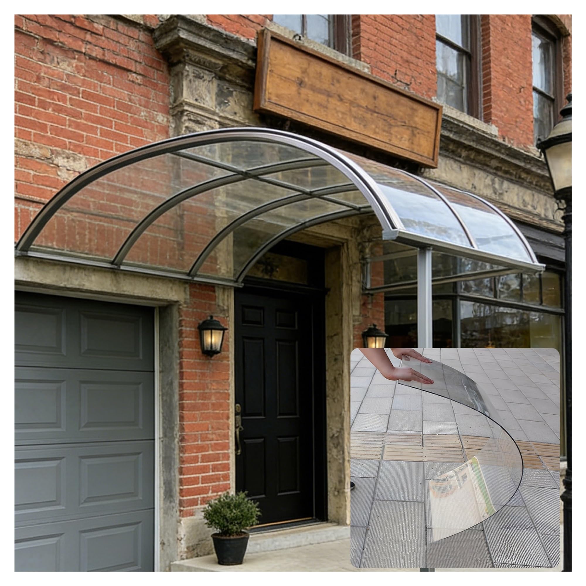 Plaques de toiture transparentes en polycarbonate – Panneaux de terrasse de 1 mm 0,8 x 7 m / 2.62x22.96ft pour pergolas, abris d'auto et cloisons – Résistant aux intempéries et aux UV