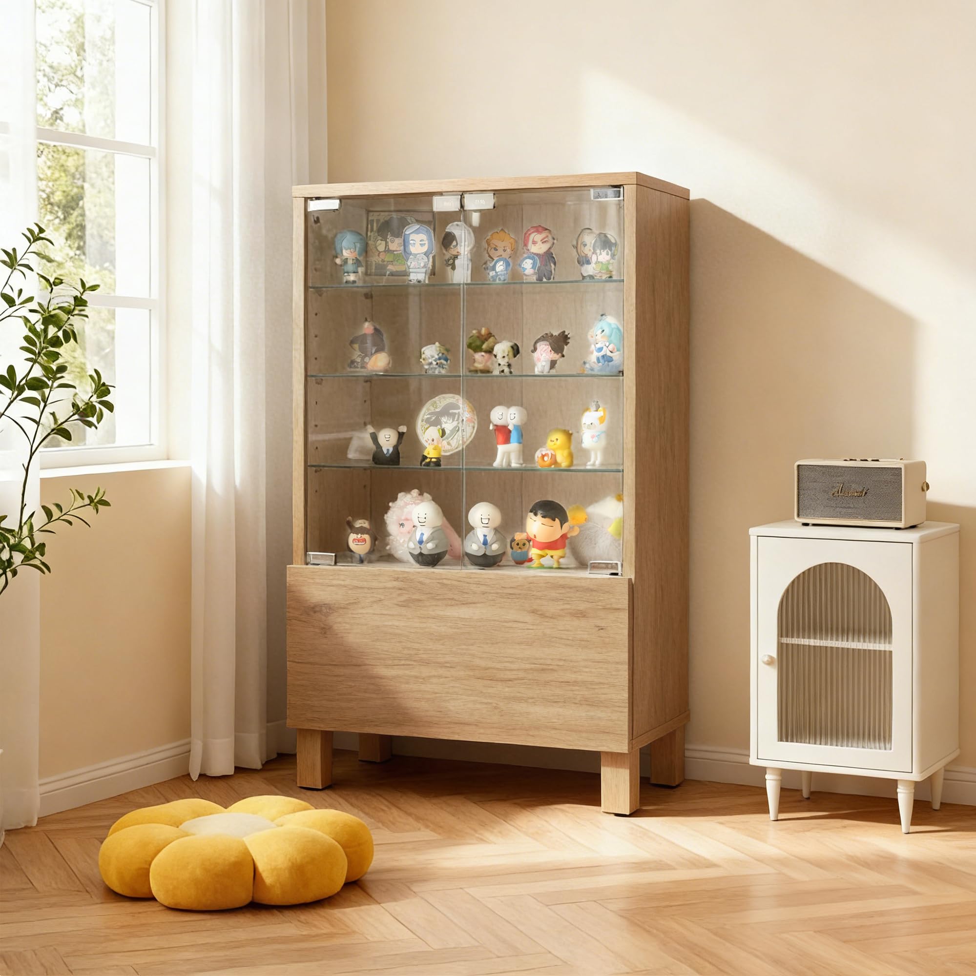 ガラスケース コレクションケース コレクションシェルフ強化ガラス棚 ナチュラル Amazon.co.jp: OSJ ガラスケース コレクションケース コレクション