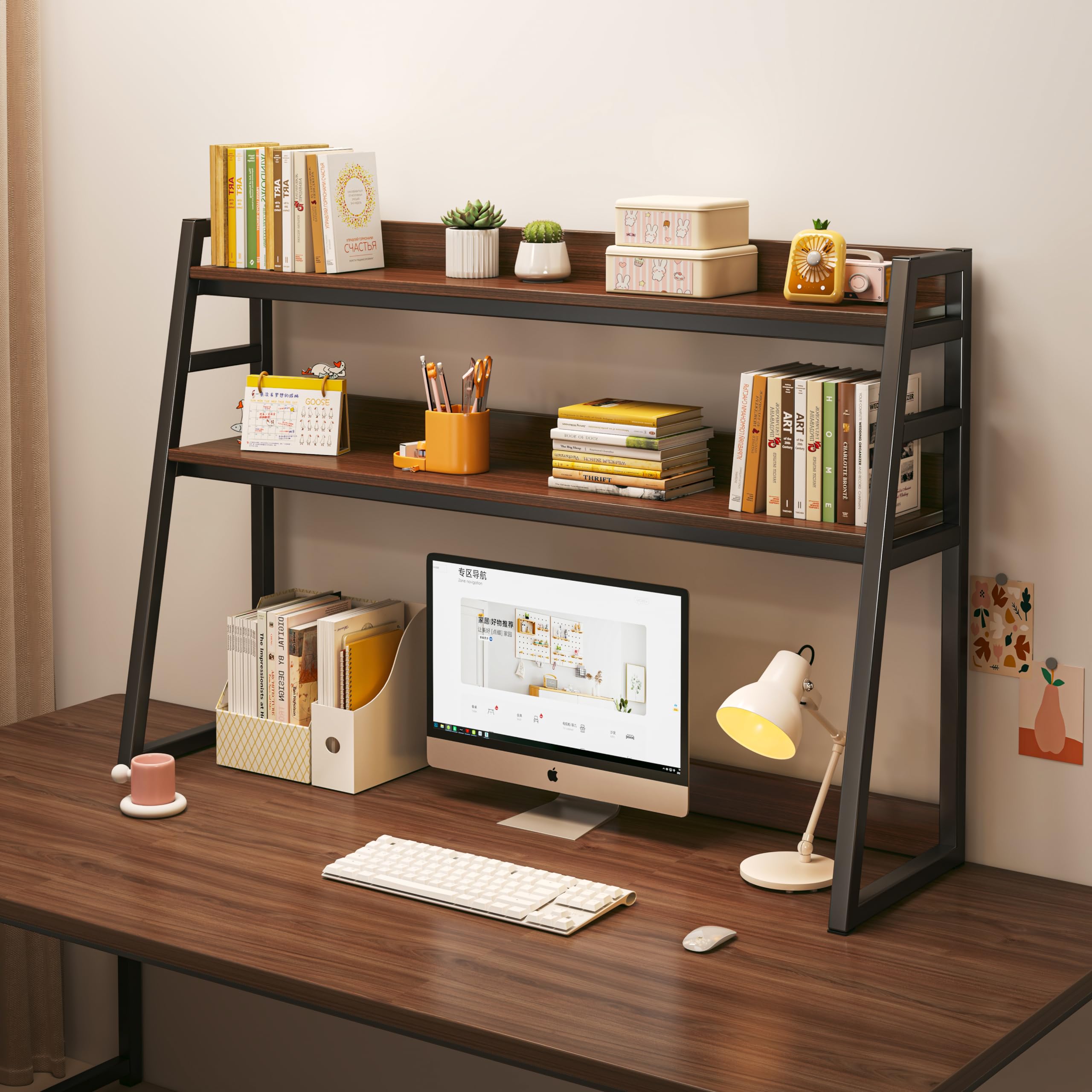 Amazon | SWEETABLE コンピューターデスクトップ収納ラック オフィス