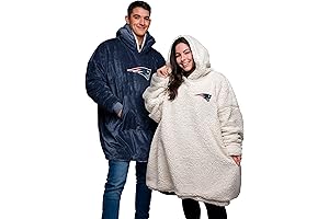 Reversible Oversized Sherpa Hoodie Sweatshirt Big Logo Hoodeez for New England Patriots Fans