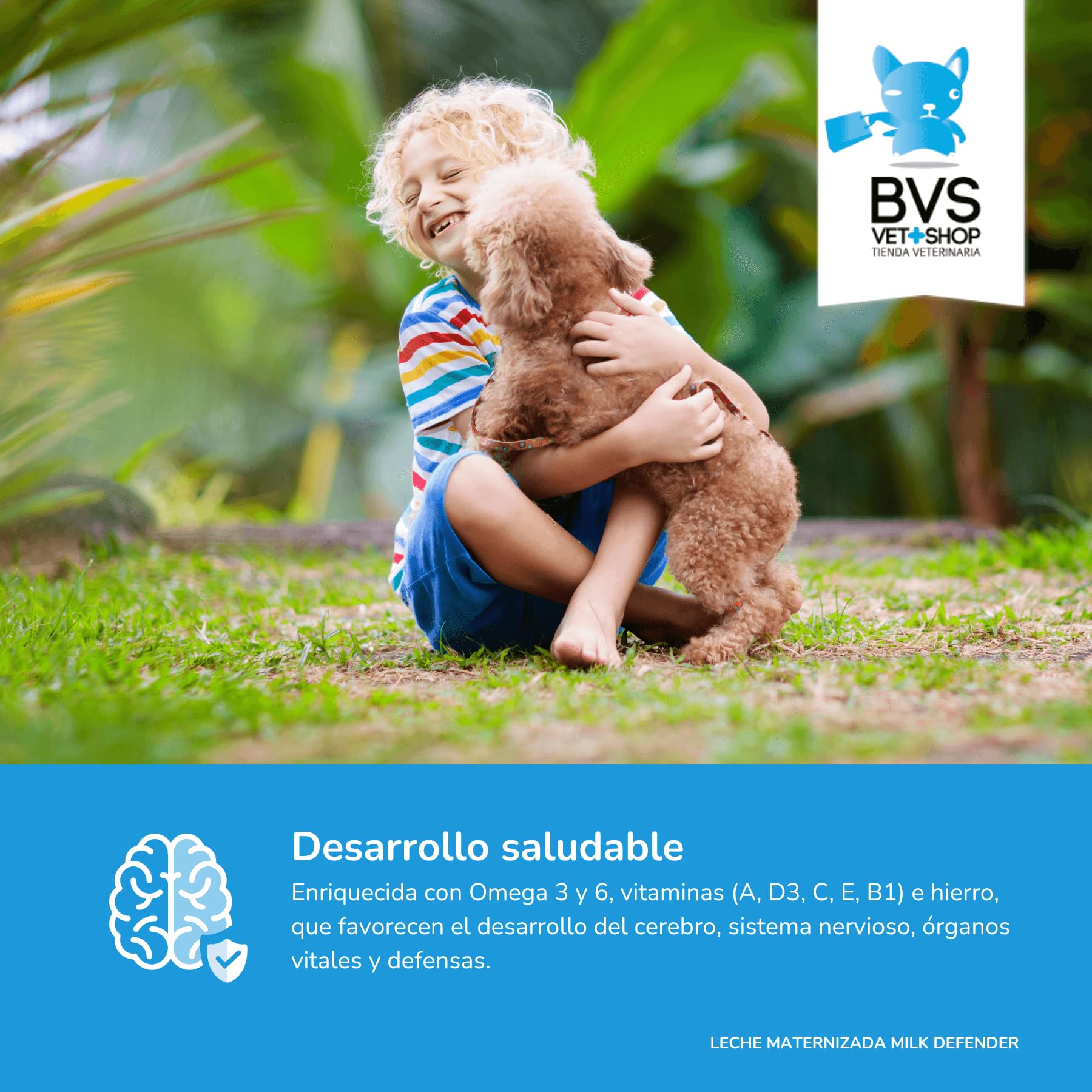 BVS Vet Shop | Leche Maternizada para Perros Milk Defender | Alimento Completo de Lactancia para el Cuidado Integral de Perros Cachorros | 1 unid. x 420 gr