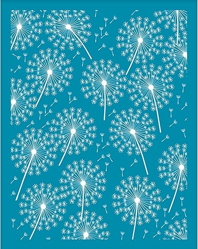 OLYCRAFT Plantillas de arcilla de diente de león de 4 x 5 pulgadas, pantalla de seda para plantas de arcilla polimérica, plantillas de pantalla de