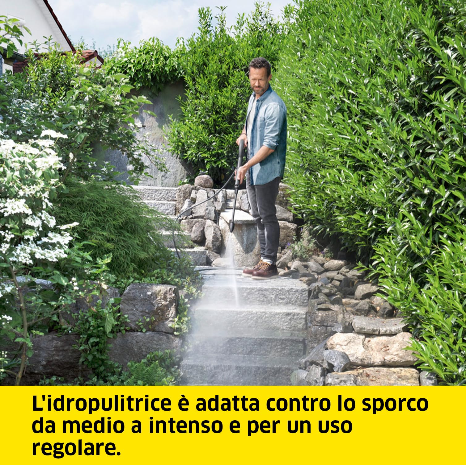Kärcher Idropulitrice K 5 Classic, Pressione max. 145 bar, Portata 500 l/h, Area di lavoro 40 m²/h, Avvolgitubo integrato, Pistola ad Alta Pressione, Ugello Rotante, Lancia Vario Power Jet
