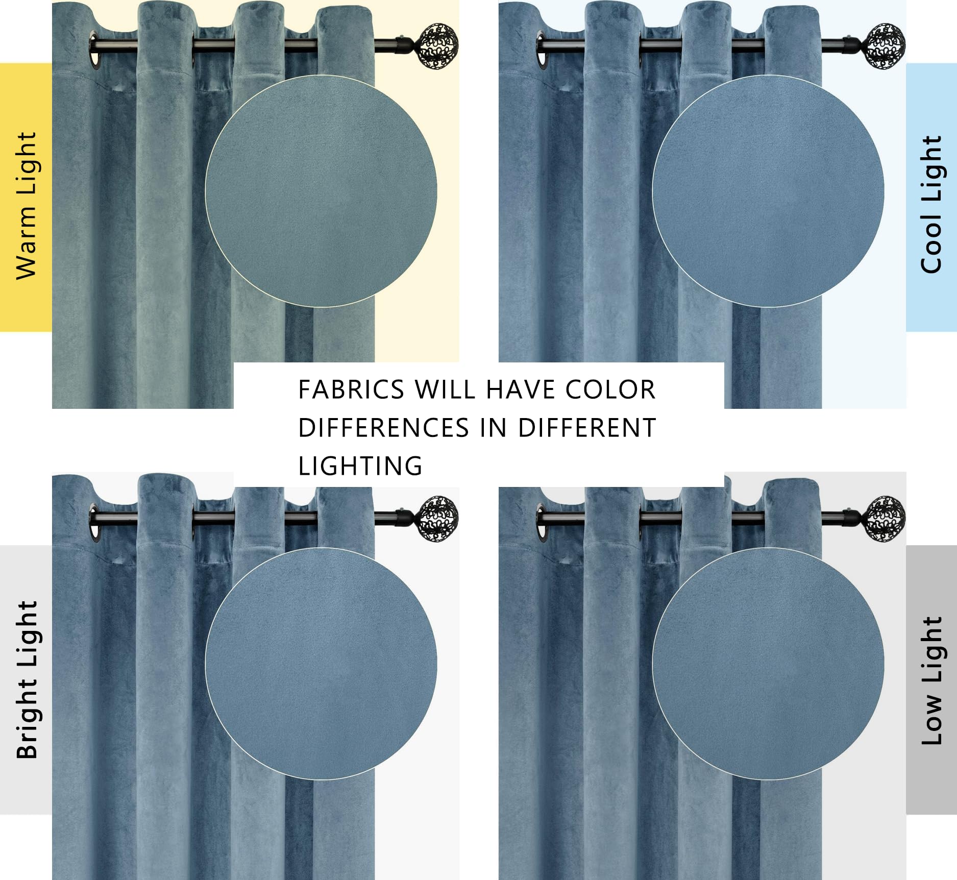SMILETIME Tende in velluto blu cielo lunghe 243,8 cm, con occhielli, isolamento termico, super morbide, riduzione del rumore, filtraggio della luce, per soggiorno, 2 pannelli, ciascuno 132 x 243 cm di